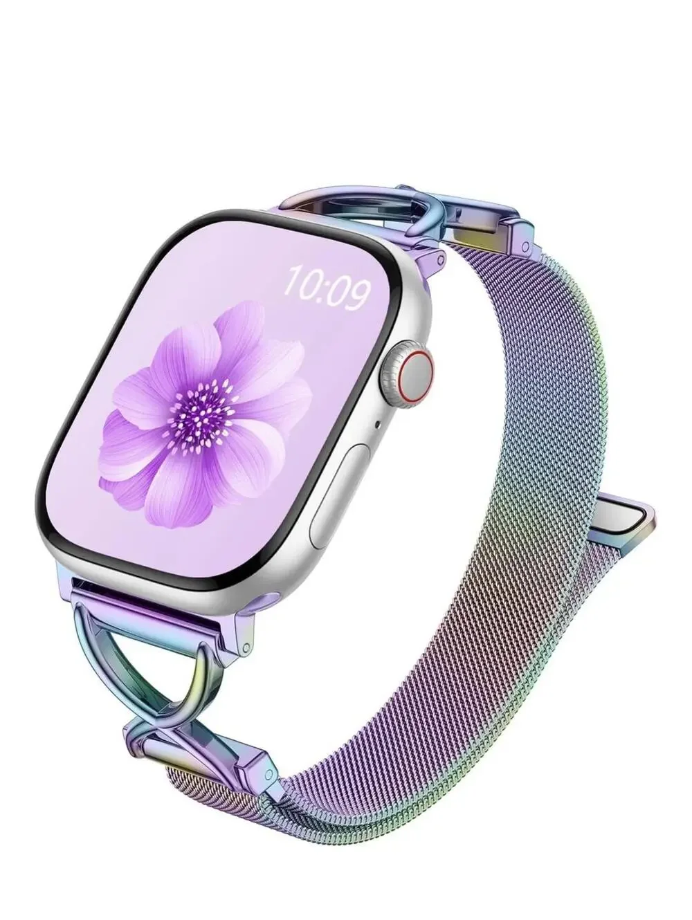 Slim and Feminine Rainbow Stainless Steel Mesh Watch Band for Smartwatch